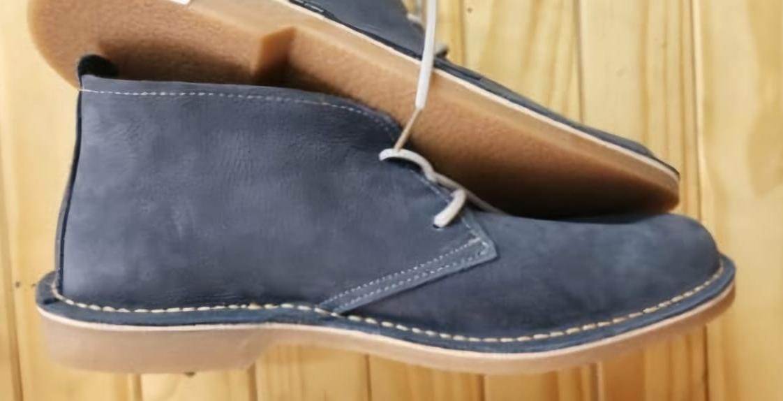 Boetas genuine leather lace-up ankle vellies — Navy Blue